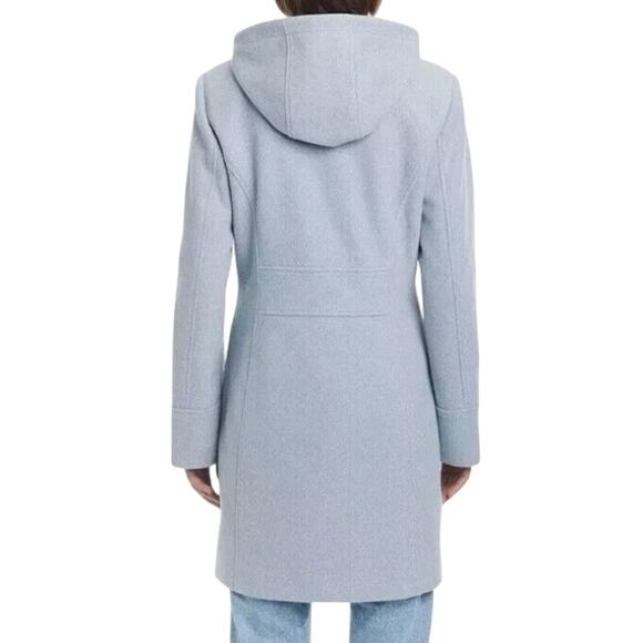 Vince Camuto Womens Blue Faux Wool Full-Zip Hooded Jacket Medium - Picture 2 of 5